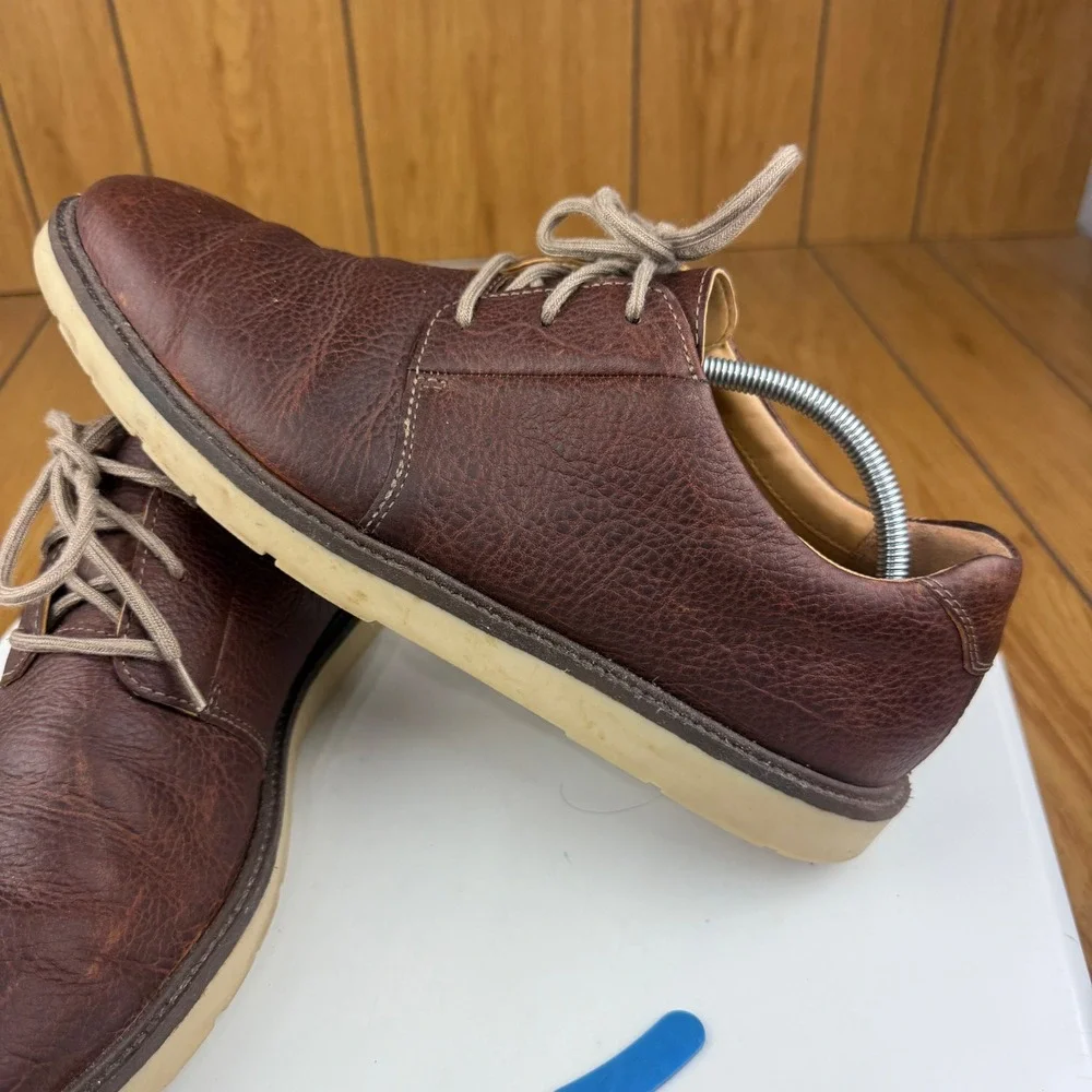 Clarks Mens Leather Lace‎ Up Oxford Dress Shoes Brown Size 11.5